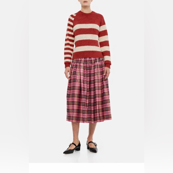 MOLLY GODDARD Sweaters - MOLLY GODDARD Red and Cream Striped Sweater